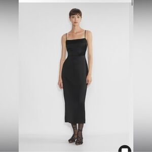 NWT Aritzia Black Madelyn Midi Dress